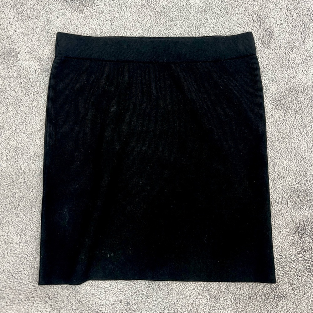 Knit black mini skirt (mid /mini skirt) high waisted